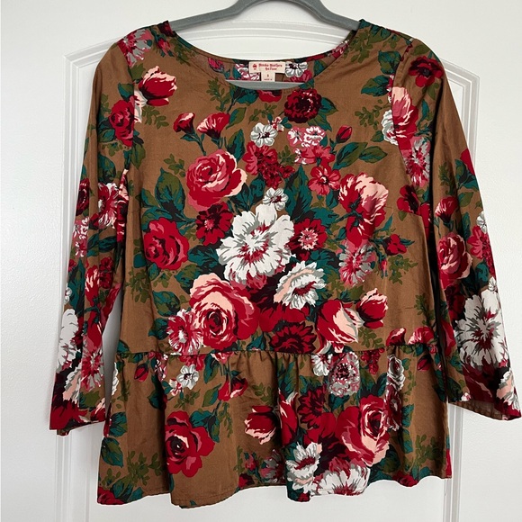 Brooks Brothers Floral Peplum Top - Picture 1 of 4